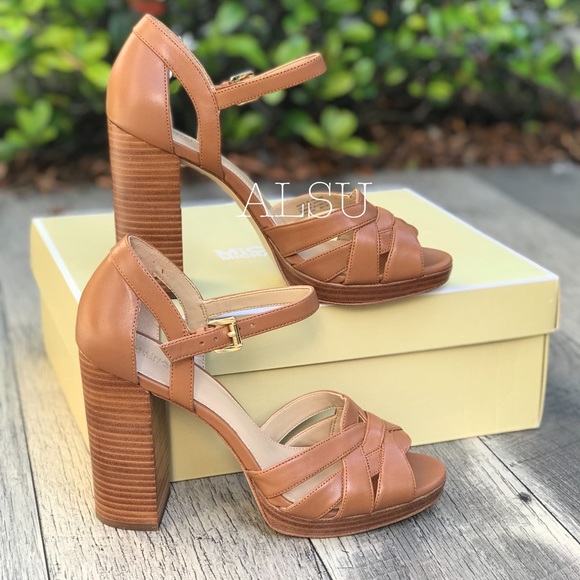 MichaelKors Annalise Platform Leather Acorn BrownW - Picture 5 of 8